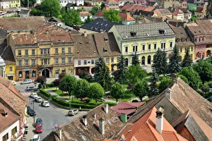 The medieval old town inside the citadel. A Unesco World Heritage Site. Sighisoara
