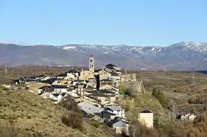 Vastness Prints: The medieval village of Puebla de Sanabria and the mountains of Sanabria. Castilla y Leon