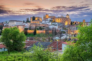 Walled Prints: Medieval walled old town, Caceres, Extremadura, Spain