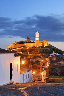 Traditional Architecture Gallery: The medieval walled village of Monsaraz at twilight. Alentejo, Portugal