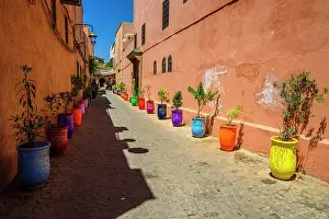 Storefronts Prints: Medina alleyway, Marrakech, Morocco