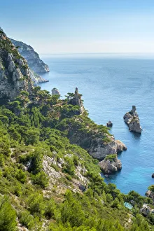 Mediterranean landscape at Calanque de Sugiton, Parc National des Calanques