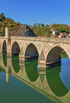 Middle Ages Prints: Mehmed Pasa Sokolovic bridge, 1577, Drina river, Visegrad, Bosnia