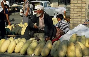 Central Asian Gallery: Melon seller at the main market