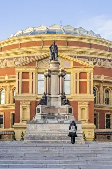 Sculptures Prints: Memorial for the Exhibition of 1851, outside The Royal Albert Hall, London, England, UK