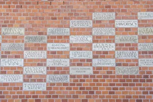 Images Dated 15th October 2020: Memorial wall, Wawel Royal Castle, Krakow Old Town, Krakow, Poland, Eastern Europe