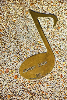 Images Dated 10th January 2017: Memphis, Tennessee, Beale Street Brass Note Walk Of Fame, Johnny Cash