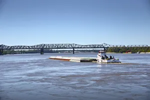 Memphis, Tennessee, Mississippi River, Frisco Bridge, Railroad Bridge, River Barge