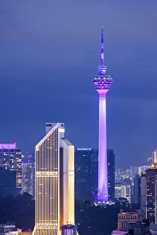 Peninsular Malaysia Prints: Menara Kuala Lumpur at dusk, Kuala Lumpur, Selangor, Malaysia