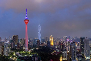Merdeka 118 Prints: Menara Kuala Lumpur Tower and Merdeka 118 at dusk, Kuala Lumpur, Selangor, Malaysia