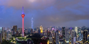Merdeka 118 Prints: Menara Kuala Lumpur Tower and Merdeka 118 at dusk, Kuala Lumpur, Selangor, Malaysia