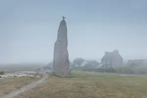 Prehistoric Prints: Menhir of Men Marz in Brignogan-Plages, Finistere, Brittany, France