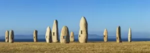 Images Dated 28th June 2015: Menhirs Standing Stones, Paseo Dos Menhires, La Coruna, (A Coruna), Galicia, Spain