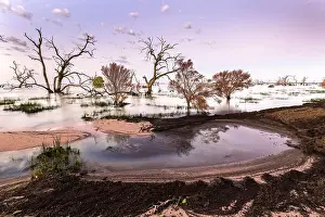 New South Wales Prints: Menindee Lakes at sunrise, New South Wales, Australia