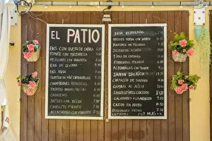 Images Dated 3rd March 2022: Menu board, Old Town, Ibiza Town, Ibiza, Balearic Islands, Spain
