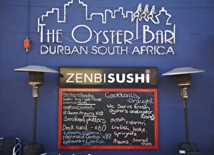 Menu of oyster restaurant on Wilsons Wharf, Victoria Embankment, Durban