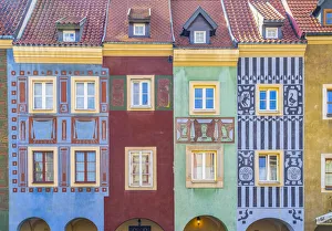 Old Town Square Prints: Merchants houses, Old Market square, Poznan, Poland, Eastern Europe