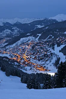 Meribel ski resort (1450m) in the Three Valleys, Les Trois Vallees, Savoie, French Alps