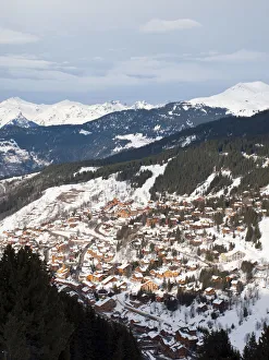 Meribel ski resort in the Three Valleys, Les Trois Vallees, Savoie, French Alps, France