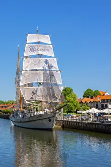 Yacht Prints: The Meridianas Sailing Ship on the Dane River, Klaipeda, Lithuania