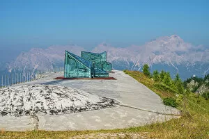 Images Dated 30th September 2022: Messner Mountain Museum Dolomites on the summit of Monte Rite with view to Monte Pelmo