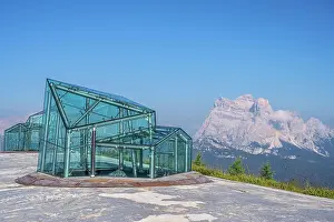 Valle Di Cadore Prints: Messner Mountain Museum Dolomites on the summit of Monte Rite with view to Monte Pelmo