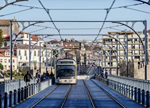 Metro do Porto at Dom Luis I Bridge, Porto, Portugal