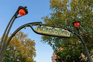 Images Dated 20th June 2023: Metro Sign, Montmartre, Paris, France
