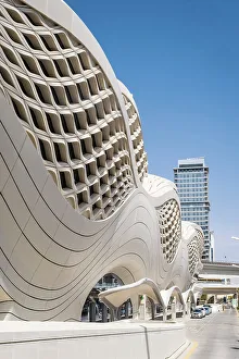 Metro station designed by Zaha Hadid Architects, King Abdullah Financial District (KAFD), Riyadh, Saudi Arabia