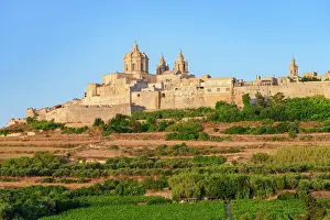 Mdina Prints: Metropolitan Cathedral of Saint Paul, Mdina, (old capital of Malta), Malta