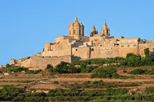 Mdina Prints: Metropolitan Cathedral of Saint Paul, Mdina, (old capital of Malta), Malta