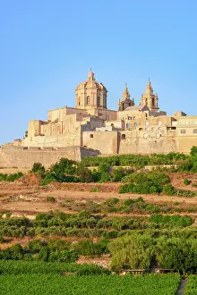 Mdina Prints: Metropolitan Cathedral of Saint Paul, Mdina, (old capital of Malta), Malta