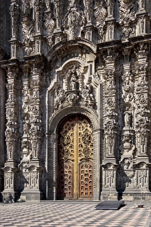 Zocalo Prints: Metropolitan Tabernacle, detailed view, Zocalo or Constitution Square, Mexico City, Mexico