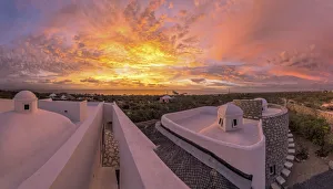 Rancho Sur Prints: Mexico, Baja California, El Sargento, house at sunrise