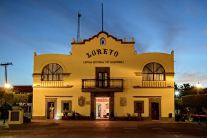 Blue Hour Prints: Mexico, Baja California Sur, Sea of Cortez, Loreto, Municipal Building