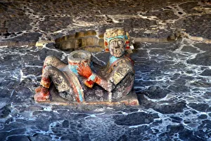 Historical Center Prints: Mexico, Mexico City, Aztec Chacmool, Sculpture, Templo Mayor, Great Temple, Tenochtitlan