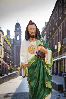 Mexico, Mexico City, Emiliano Zapata Street, Pedestrian Way, Jesus Christ Statue