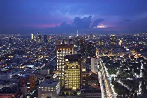 Images Dated 1st July 2016: Mexico, Mexico City, Paseo de la Reforma, Alameda Central Park, Skyline, Downtown