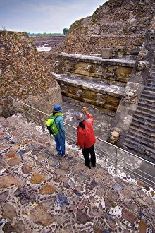 Images Dated 1st July 2016: Mexico, Mexico City, Temple Of The Feathered Serpent, Temple Of Quetzalocatl, Pyramid