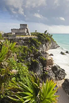 Images Dated 5th March 2012: Mexico, Quintana Roo, Riviera Maya, Tulum. Mayan Ruins on the clifftop by the sea