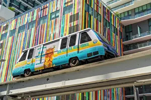 Moving Prints: Miami Metromover, Brickell, Miami, Florida, USA