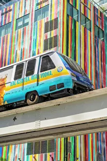 Moving Prints: Miami Metromover, Brickell, Miami, Florida, USA