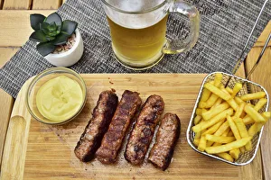 Sausages Prints: Mici, the delicious traditional sausages of Brasov, very tasty and spicy. Romania