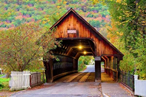 Middle Bridge Woodstock, Covered Bridge, Vermont, New England, USA
