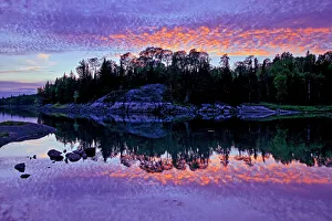 Kenora Prints: Middle Lake reflection at sunset Kenora, Ontario, Canada