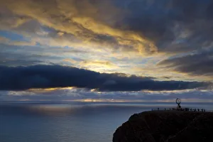 Sphere Prints: The Midnight Sun breaks through the clouds at Nordkapp, Finnmark, Norway