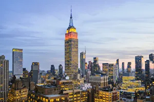 New York State Prints: Midtown Manhattan, New York City, USA. High angle view of Empire State Building