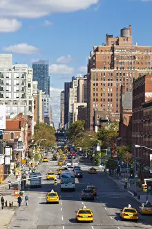 Chelsea Prints: Midtown Manhattan, Typical Street scene alongside the elevated High Line