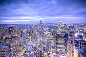 Rockefeller Center Prints: Midtown skyline with Empire State Building from the Rockefeller Center, Manhattan