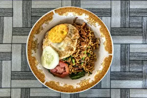 Mie goreng or fried noodles dish, Bira, Sulawesi, Indonesia
